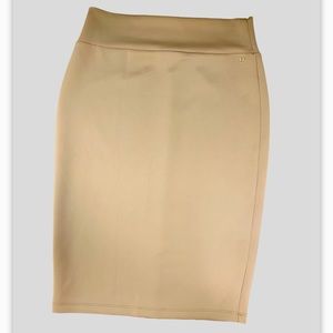 Camel pencil skirt